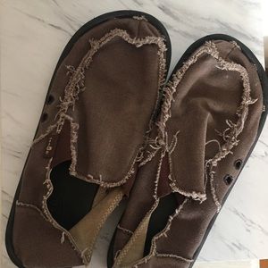Sanuk Brown Slip-on Shoes